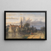 Ansicht eines Dorfes am Ufer eines Kanals - Jan Weissenbruch — gerahmtes Bild an der Wand