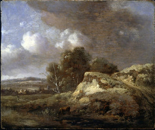 Landschaft mit einer Kuh beim Trinken - Jan Wijnants — Ansicht des Kunstwerks
