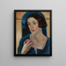 Portrait einer Frau mit einem Apfel - Jan Wydra — gerahmtes Bild an der Wand