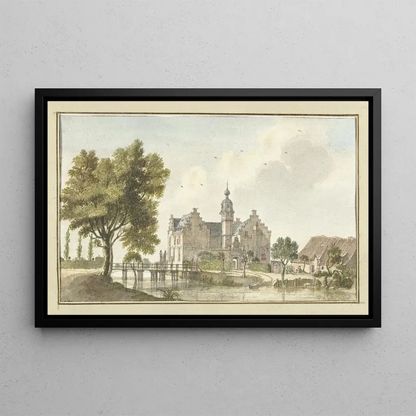 La maison den Ham sur la Niers en Allemagne - Jan de Beijer — gerahmtes Bild an der Wand