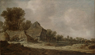 Jan van Goyen - A Sandy Road with Thatched Cottages.webp