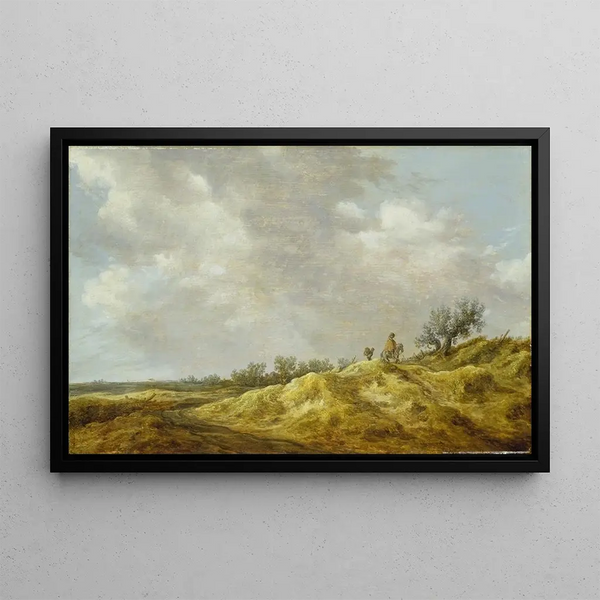 Pfad durch die Dünen - Jan van Goyen — gerahmtes Bild an der Wand