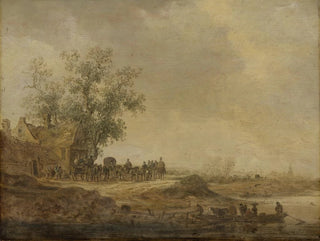 L'Arrêt avant l'Auberge - Jan van Goyen — Ansicht des Kunstwerks