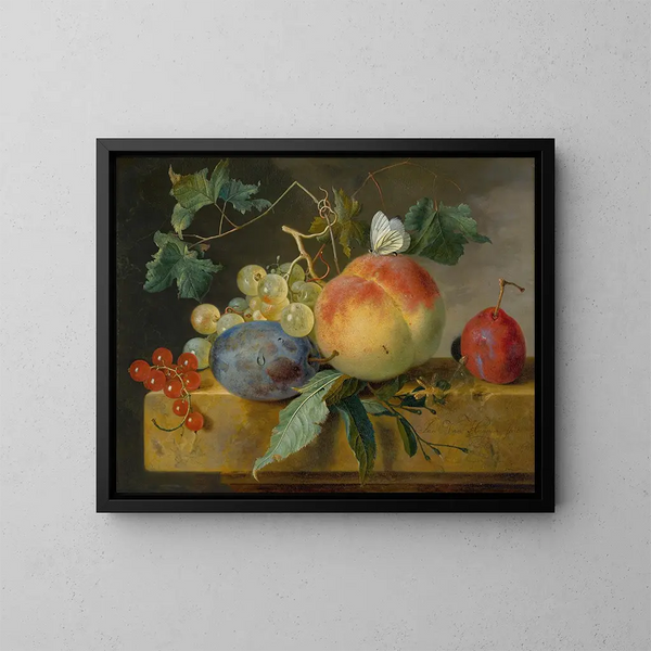 Naturmorte mit Früchten - Jan van Huysum — gerahmtes Bild an der Wand