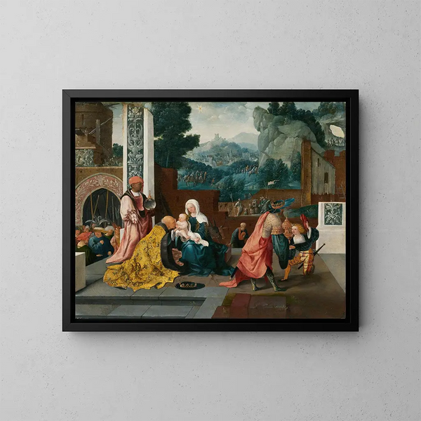 Anbetung der Könige - Jan van Scorel — gerahmtes Bild an der Wand