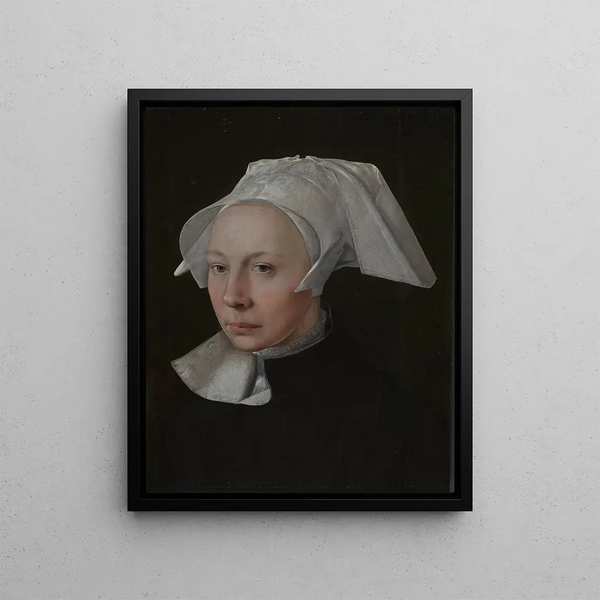 Portrait einer Frau - Jan van Scorel — gerahmtes Bild an der Wand