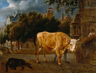 Jan van der Heyden - Bull in a City Street.webp