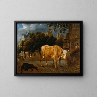 Jan van der Heyden - Bull in a City Street.webp