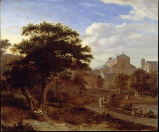 Jan van der Heyden - Two Churches and a Town Wall.webp
