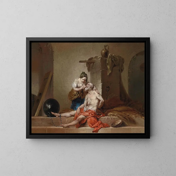Die römische Nächstenliebe - Januarius Zick — gerahmtes Bild an der Wand