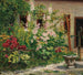 Garten vorn mit blühenden Stockrosen - Marie Egner — Ansicht des Kunstwerks