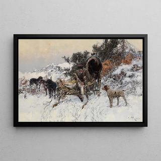 Jaroslav Vn - Hunter on a HorseDrawn Cart.webp