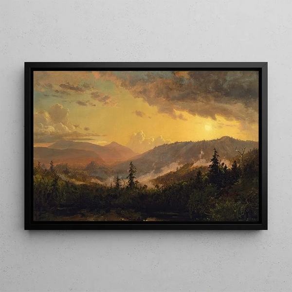 Sonnenuntergang nach einem Sturm in den Catskill-Bergen - Jasper Francis Cropsey — gerahmtes Bild an der Wand