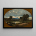 Landschaft mit Reiter auf weißem Pferd - Jean-Achille Benouville — gerahmtes Bild an der Wand