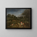 Die Rache der Bauern - Jean-Antoine Watteau — gerahmtes Bild an der Wand