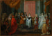 Louis XIV übergibt den Orden des blauen Bandes an den Herzog von Burgund, Vater von Ludwig XV - Jean-Antoine Watteau — Ansicht des Kunstwerks