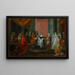 Louis XIV übergibt den Orden des blauen Bandes an den Herzog von Burgund, Vater von Ludwig XV - Jean-Antoine Watteau — gerahmtes Bild an der Wand