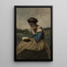 Eine Frau liest - Jean-Baptiste-Camille Corot — gerahmtes Bild an der Wand