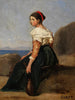 Frau sitzend mit einer Mandoline - Jean-Baptiste-Camille Corot — Ansicht des Kunstwerks
