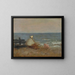 Frau und Kind am Meer bei Étretat - Jean-Baptiste-Camille Corot — gerahmtes Bild an der Wand