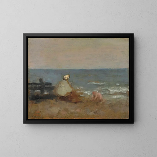 JeanBaptisteCamille Corot - Femme et Enfant au Bord de la Mer tretat.webp