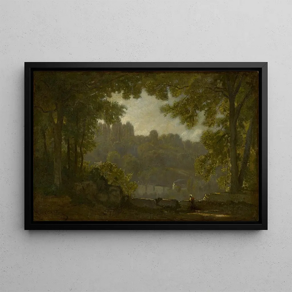 Landschaftsbild - Jean-Baptiste-Camille Corot — gerahmtes Bild an der Wand