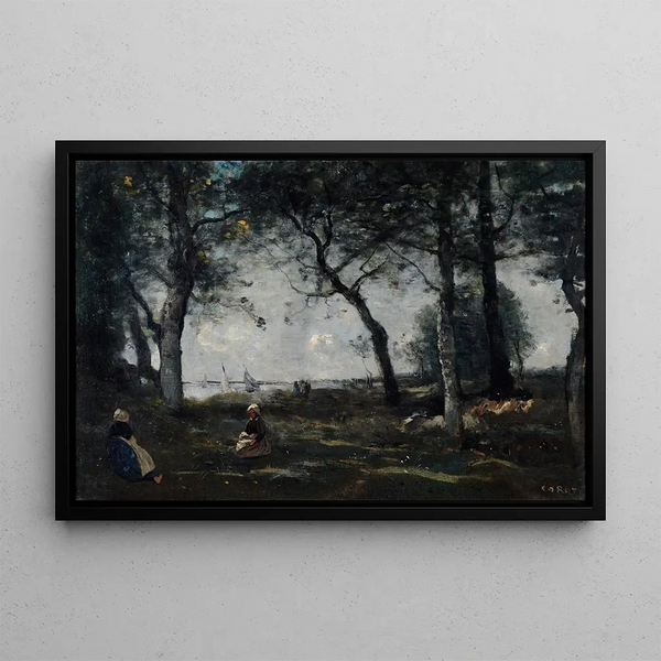 Honfleur - Jean-Baptiste-Camille Corot — gerahmtes Bild an der Wand