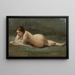 Junge Frau liegend auf dem Gras - Jean-Baptiste-Camille Corot — gerahmtes Bild an der Wand