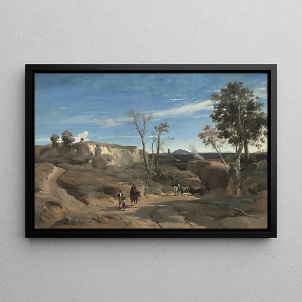 La Cervara, die römische Landschaft - Jean-Baptiste-Camille Corot — gerahmtes Bild an der Wand