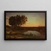Landschaft mit See und Bootsmann - Jean-Baptiste-Camille Corot — gerahmtes Bild an der Wand
