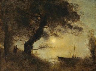 Der Boot im Mondschein - Jean-Baptiste-Camille Corot — Ansicht des Kunstwerks