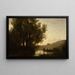 Der Flussübergang - Jean-Baptiste-Camille Corot — gerahmtes Bild an der Wand