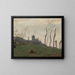 Le Tréport, ein Hafen und eine Kirche - Jean-Baptiste-Camille Corot — gerahmtes Bild an der Wand