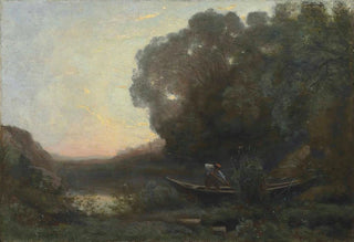 JeanBaptisteCamille Corot - Le batelier la rive Soleil couchant.webp