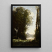 Die zwei Schwestern unter den Bäumen am Seeufer - Jean-Baptiste-Camille Corot — gerahmtes Bild an der Wand