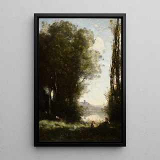 JeanBaptisteCamille Corot - Les Deux soeurs sous les arbres au bord du lac.webp