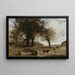 Die Kühe am Brunnen - Jean-Baptiste-Camille Corot — gerahmtes Bild an der Wand