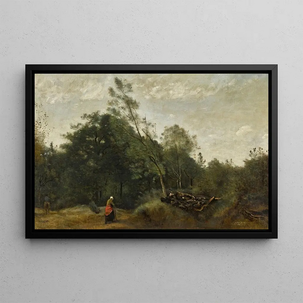 Lisière de bois en Limousin - Jean-Baptiste-Camille Corot — gerahmtes Bild an der Wand