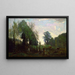Morgennebliges Gemälde - Jean-Baptiste-Camille Corot — gerahmtes Bild an der Wand
