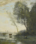 Ländliches Gemälde mit einer Kuh am Wasserufer - Jean-Baptiste-Camille Corot — Ansicht des Kunstwerks