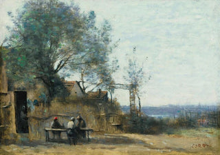 JeanBaptisteCamille Corot - Paysans Attabls  La Porte Dun Cabaret.webp