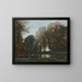 Fischer, der am grünen Ufer vertäut ist - Jean-Baptiste-Camille Corot — gerahmtes Bild an der Wand