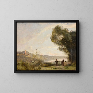 Souvenir des rives méditerranéennes - Jean-Baptiste-Camille Corot — gerahmtes Bild an der Wand