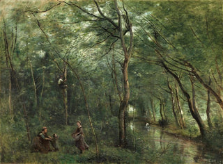 Die Eintreiber der Aale - Jean-Baptiste-Camille Corot — Ansicht des Kunstwerks