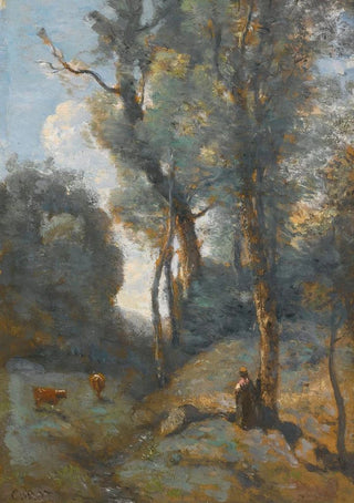 JeanBaptisteCamille Corot - Vachre Sur Un Coteau Boise.webp