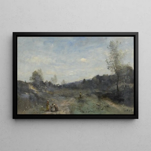 abgeholzte Täler - Jean-Baptiste-Camille Corot — gerahmtes Bild an der Wand
