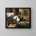 Frau liest im Atelier - Jean-Baptiste-Camille Corot — gerahmtes Bild an der Wand