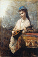 Junge Frau mit Mandoline - Jean-Baptiste-Camille Corot — Ansicht des Kunstwerks