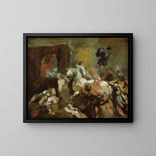 Triumphale Eingangshalle von Heinrich IV in Paris nach Rubens - Jean-Baptiste Carpeaux — gerahmtes Bild an der Wand