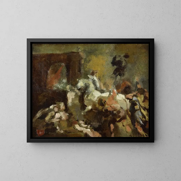Triumphale Eingangshalle von Heinrich IV in Paris nach Rubens - Jean-Baptiste Carpeaux — gerahmtes Bild an der Wand